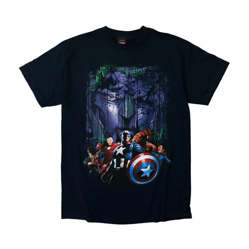 Vintage 2011 Marvel Mad Engine Superheroes Graphic T-Shirt Size M