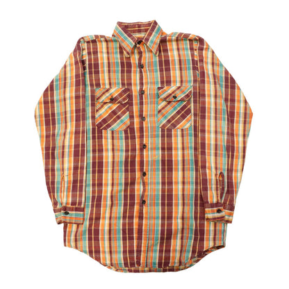 Vintage 60s Plaid Flannel Button-Up Shirt Size N/A