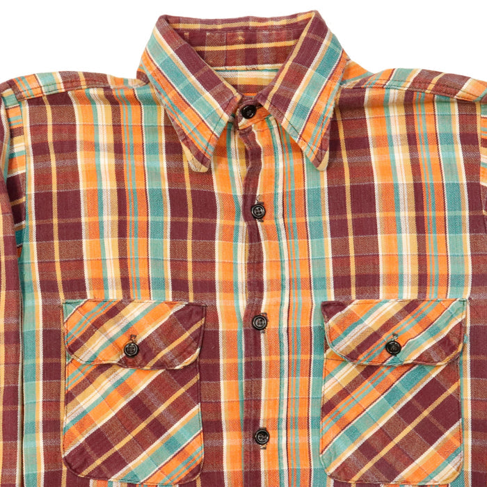 Vintage 60s Plaid Flannel Button-Up Shirt Size N/A