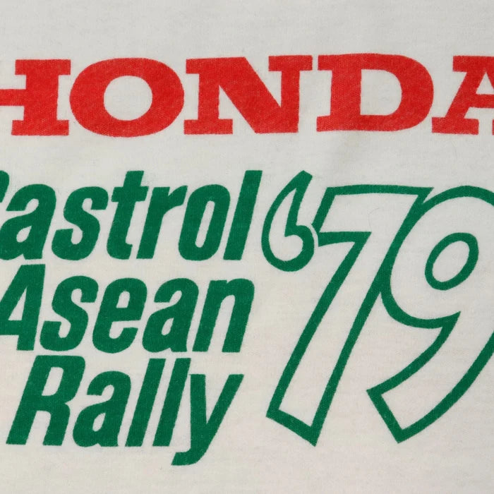 Vintage 80s Team Kah Motor Honda Rally Car Racing White T-Shirt Other