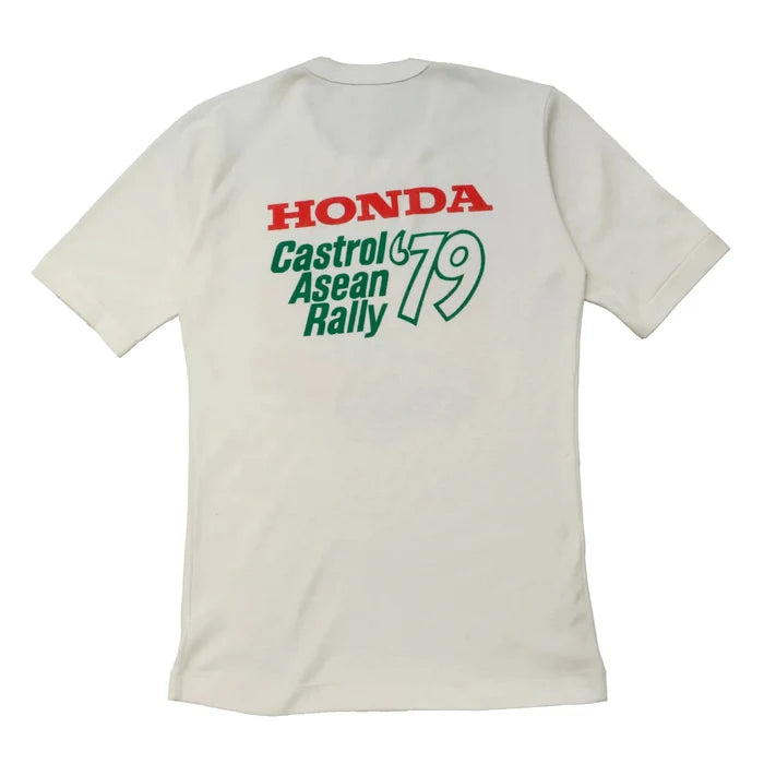 Vintage 80s Team Kah Motor Honda Rally Car Racing White T-Shirt Other