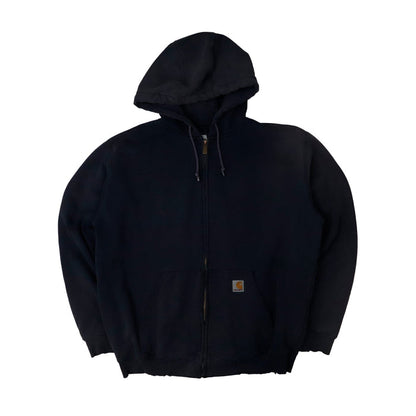 Vintage Carhartt Distressed Zip-Up Hoodie Size L