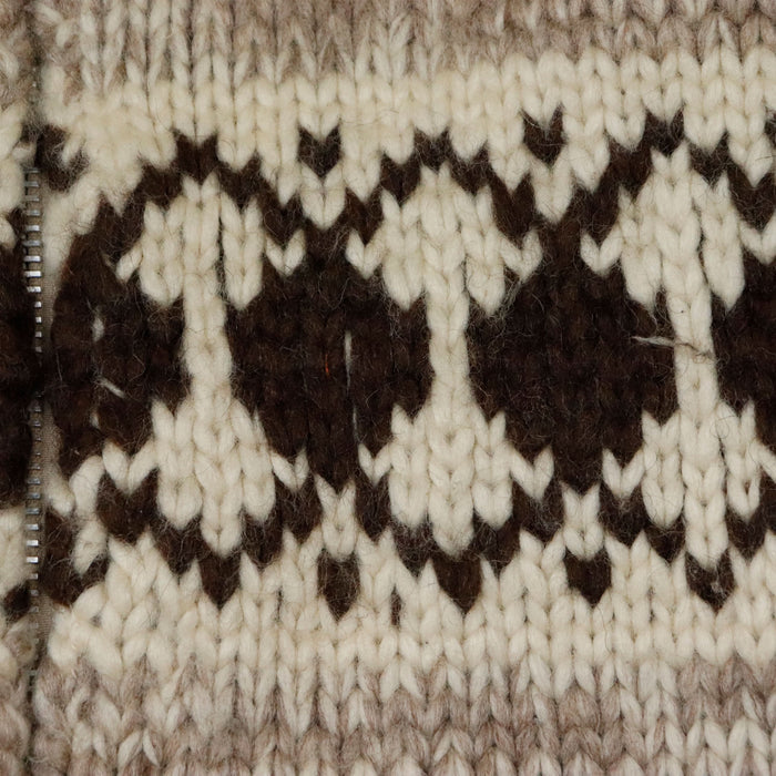 Vintage Hand Knit Cowichan Zip Sweater Size N/A