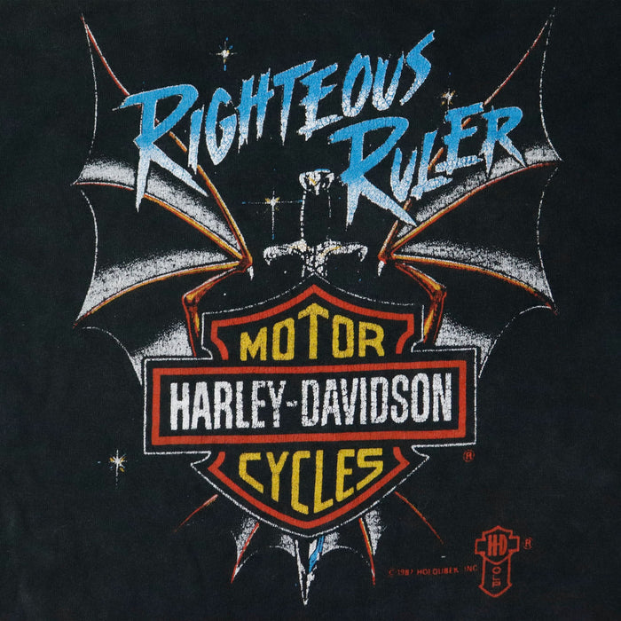 Vintage Harley-Davidson Righteous Ruler Graphic T-Shirt Size L 90s