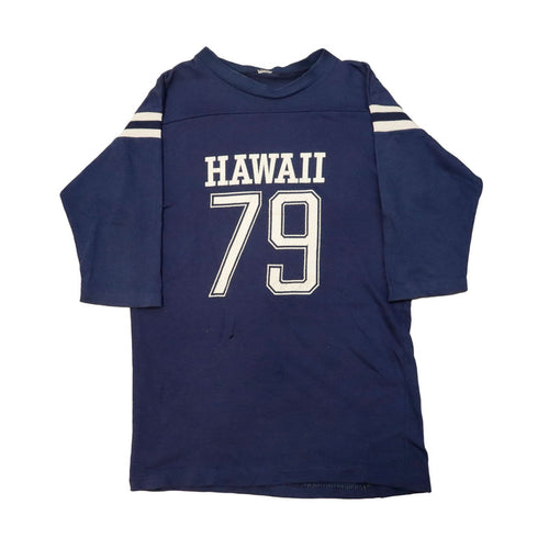 Vintage Hawaii #79 Striped Sleeve Long Sleeve Football TShirt Size N/A