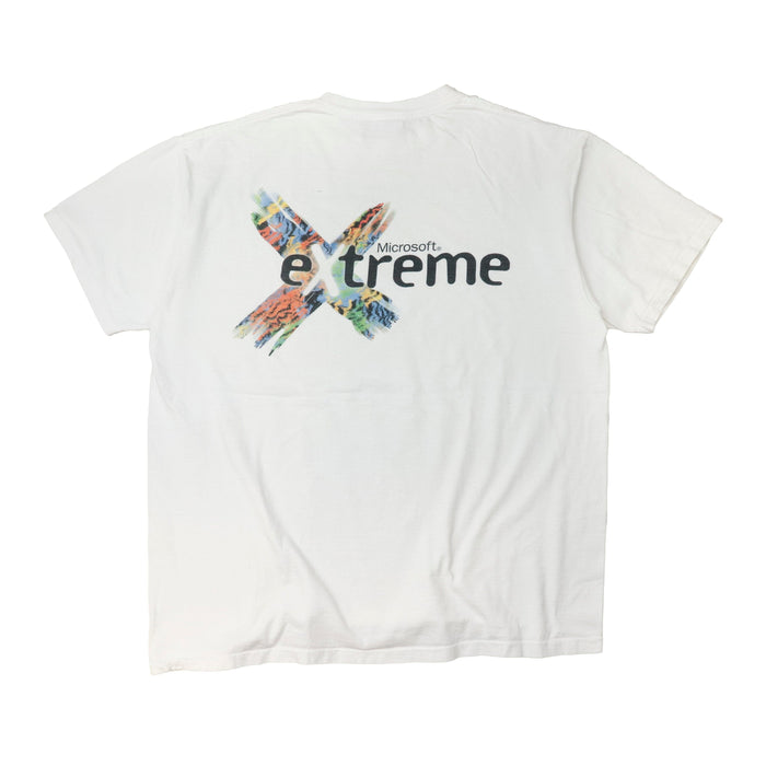 Vintage Microsoft Extreme Graphic Computer 90s T-Shirt Size XL Oneita