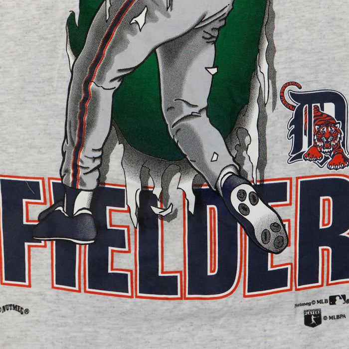 Vintage Nutmeg Cecil Fielder Detroit Tigers Baseball Graphic T-Shirt Size XL