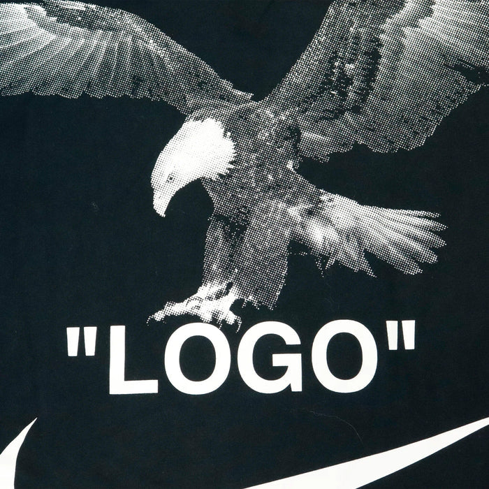 Vintage Nike Off White Tie/Eagle Black T-Shirt Size L Nike