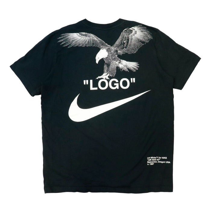 Vintage Nike Off White Tie/Eagle Black T-Shirt Size L Nike