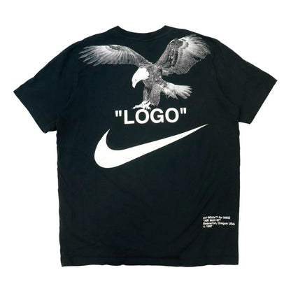 Vintage Nike Off White Tie/Eagle Black T-Shirt Size L Nike