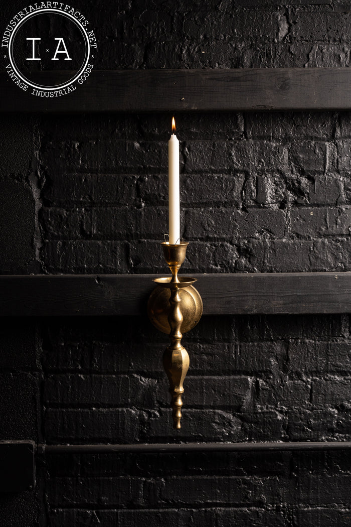 Vintage Pair of Brass Candle Sconces