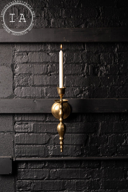 Vintage Pair of Brass Candle Sconces