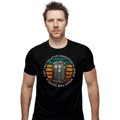 Daily_Deal_Shirts Fitted Shirts, Mens / Small / Black Vintage Tardis 1963