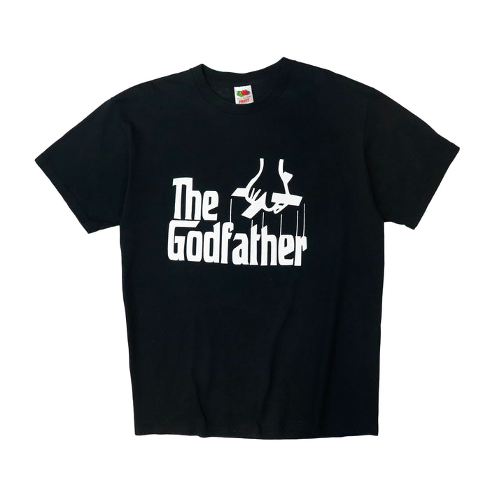 Vintage The Godfather Movie Promo Graphic Black T-Shirt Size L