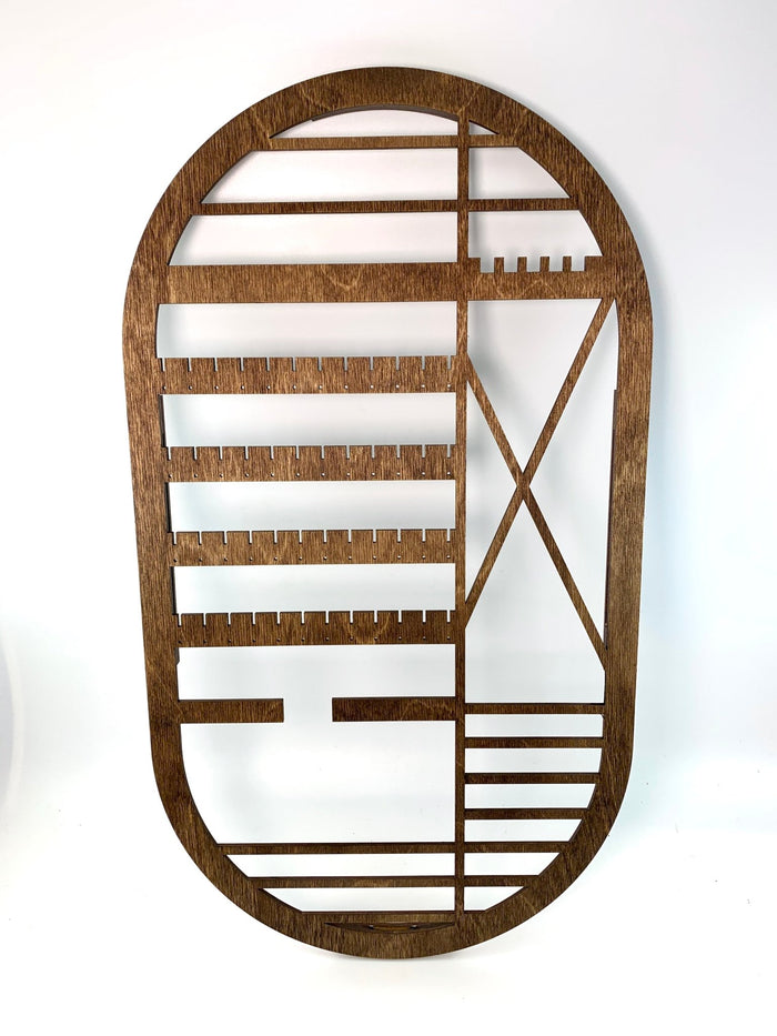 Wall-Hanging Jewelry Organizer - Honey Stain Finish - LeeMo Designs