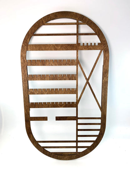 Wall-Hanging Jewelry Organizer - Honey Stain Finish - LeeMo Designs