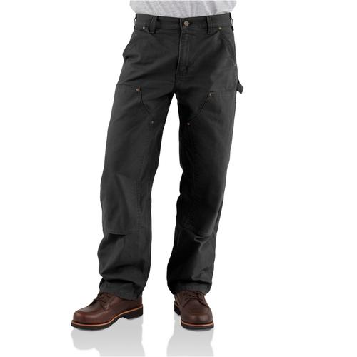 WASHED DUCK DOUBLE FRONT WORK DUNGAREE - BLK-Black | Carhartt B136