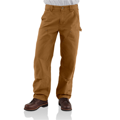 WASHED DUCK DOUBLE FRONT WORK DUNGAREE - BRN-Carhartt Brown | Carhartt B136