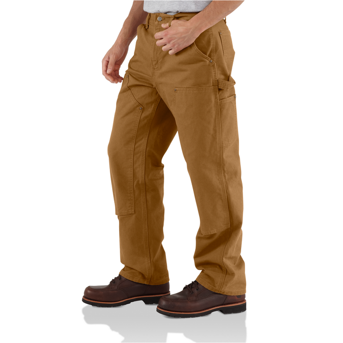 WASHED DUCK DOUBLE FRONT WORK DUNGAREE - BRN-Carhartt Brown | Carhartt B136
