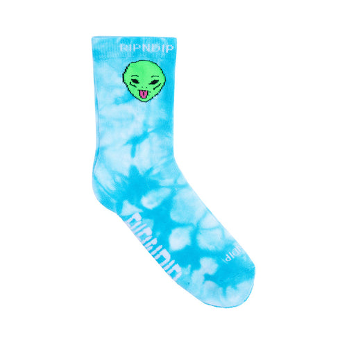 RIPNDIP We Out Here Mid Socks (Light Blue Tie Dye)
