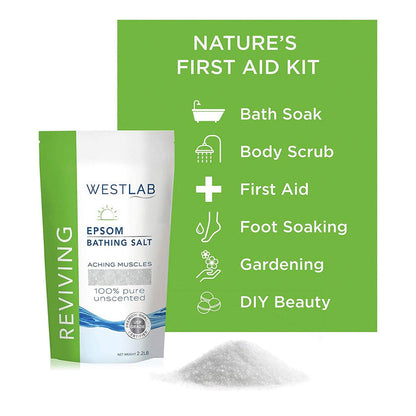 Westlab 100% Pure Mineral Bathing Epsom Salt 2.2lb - ikatehouse
