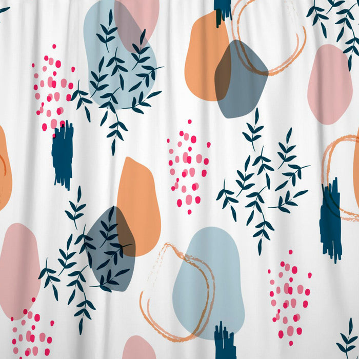 White Dot Plants Shower Curtain