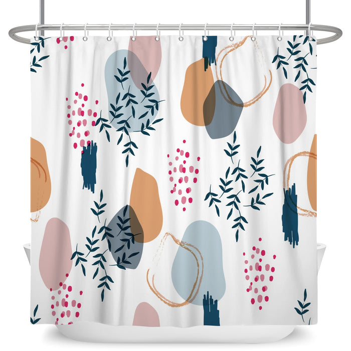 White Dot Plants Shower Curtain