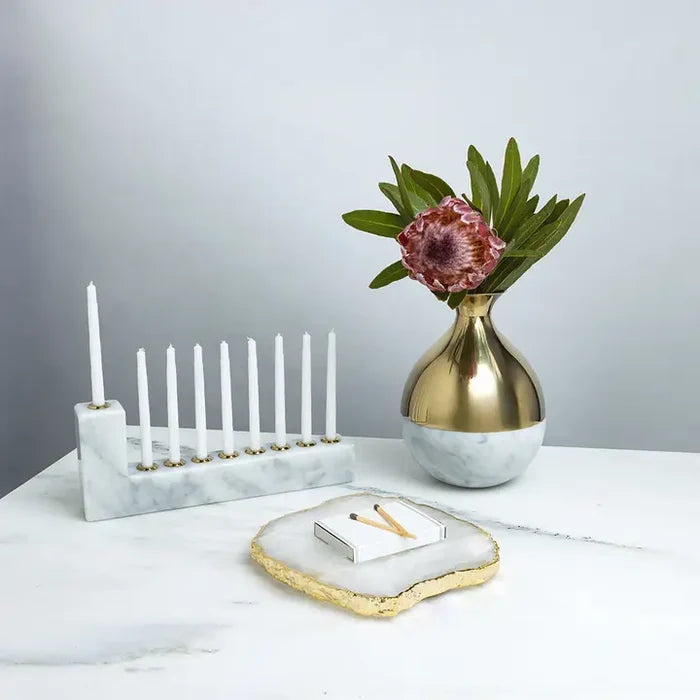 White Marble Menorah