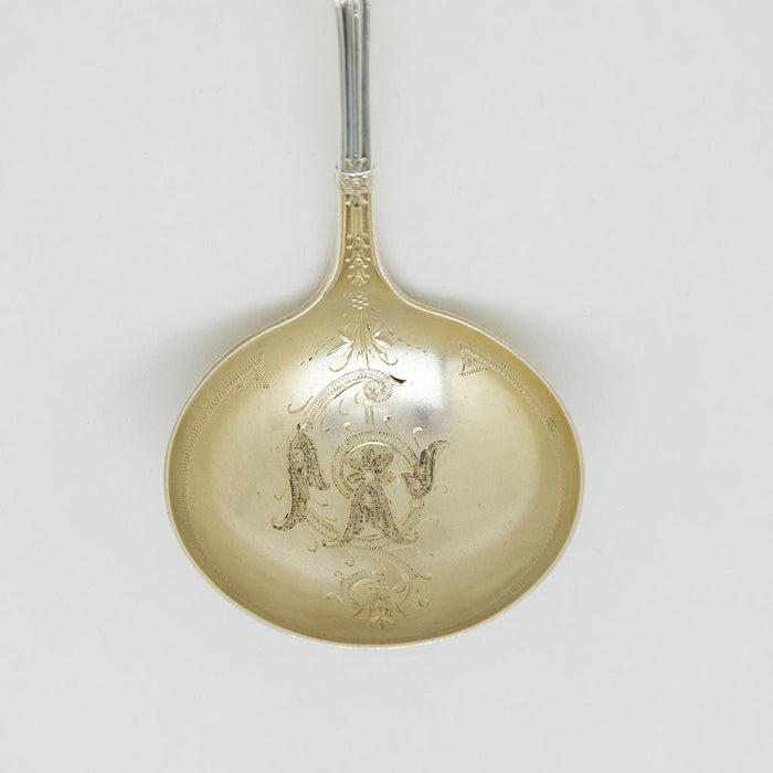 Bowl to Whiting 'Arabesque' Pattern Antique Sterling Silver Gravy Ladle , NYC, NY, c. 1875