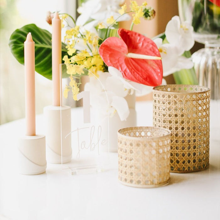 Wicker & Glass Tea Light Candle Lantern