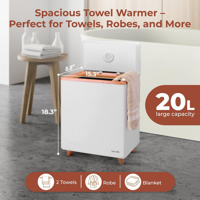 WiFi Towel Warmer - Spa Comfort, Auto Shut-Off, Stainless, Natural