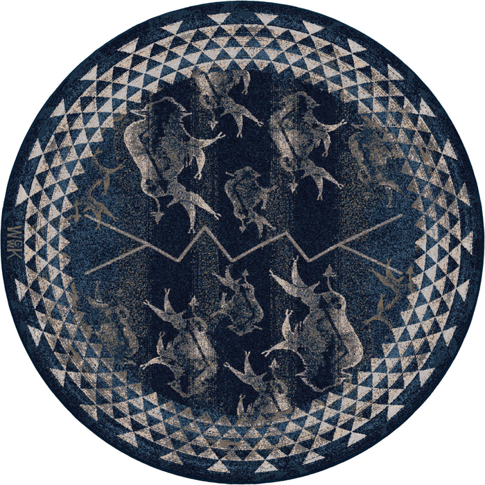 Image of an area rug, Will K Buffalo Rising - Midnight