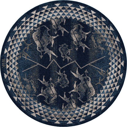 Image of an area rug, Will K Buffalo Rising - Midnight
