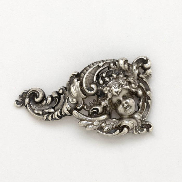 Left buckle of William B. Kerr Antique Sterling Silver Buckle, Newark, NJ, 1900-1910