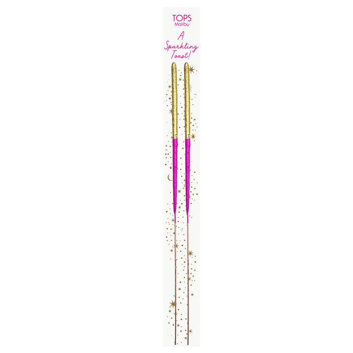 Wish 6.75" Sparkler Card - A Toast - Pink & Gold - Set of 2