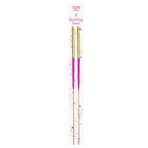 Wish 6.75" Sparkler Card - A Toast - Pink & Gold - Set of 2