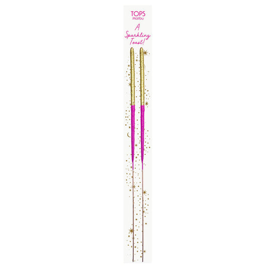 Wish 6.75" Sparkler Card - A Toast - Pink & Gold - Set of 2