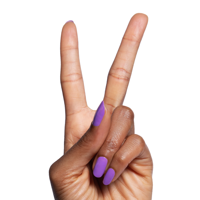 Wish You Were Here - Gel vivid violet gel polish on nails with smooth glossy at-home manicure finish