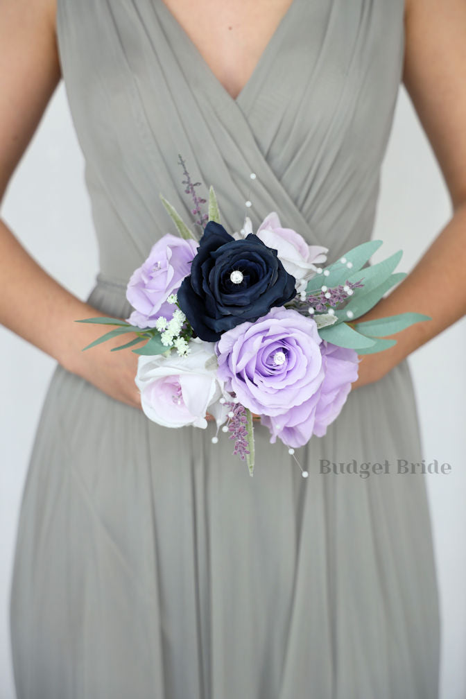 Wisteria and Navy Blue Premium Wedding Bouquet- $195.00| Mosaic