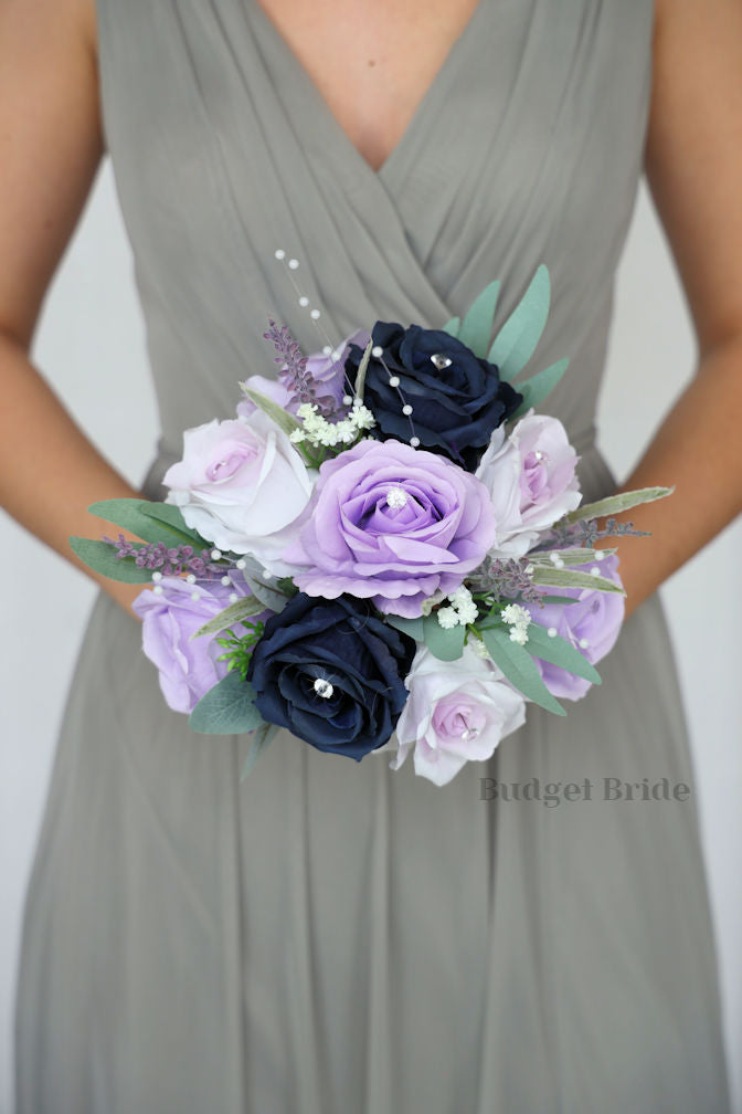 Wisteria and Navy Blue Premium Wedding Bouquet- $45.00 |Mosaic