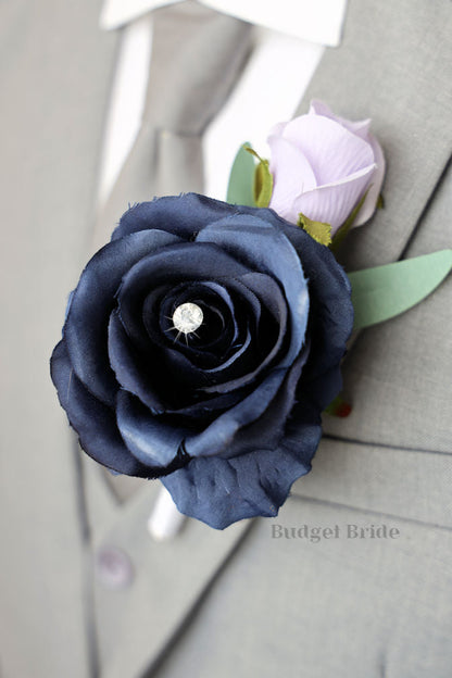 Wisteria and Navy Blue Premium Wedding Bouquet- $45.00 |Mosaic
