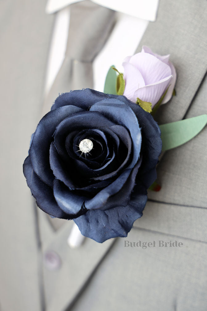 Wisteria and Navy Blue Premium Wedding Bouquet- $65.00|Mosaic