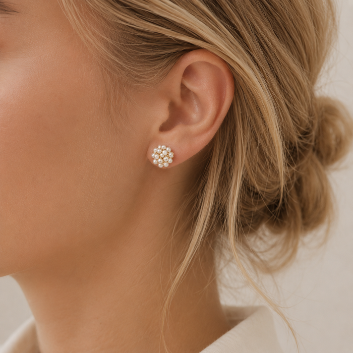 Wolff Jewelry - små ørestikker med perler - 18 karat guldbelagt