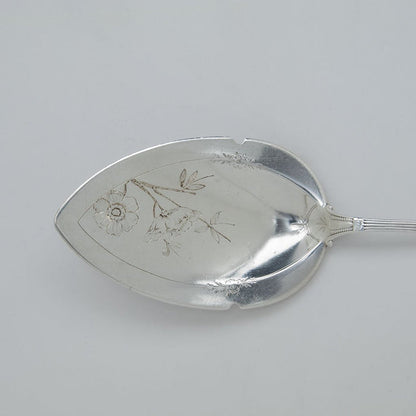 Blade to Wood & Hughes 'Murillo' Pattern Antique Sterling Silver Pie Server, NYC, NY, c. 1875