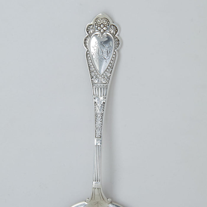 Handle to Wood & Hughes 'Murillo' Pattern Antique Sterling Silver Pie Server, NYC, NY, c. 1875