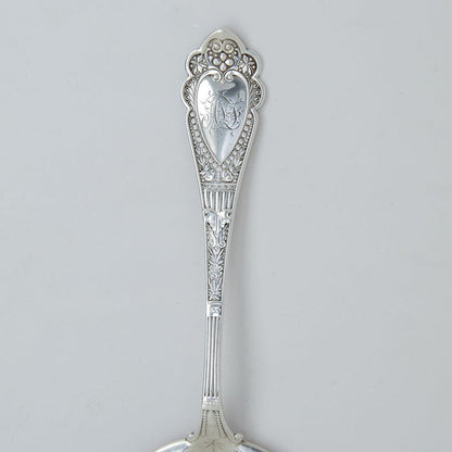 Handle to Wood & Hughes 'Murillo' Pattern Antique Sterling Silver Pie Server, NYC, NY, c. 1875