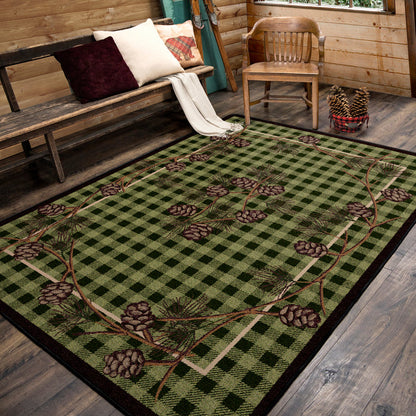 Image of an area rug, Wooded Pines - Green