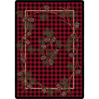 Image of an area rug, Wooded Pines - Red