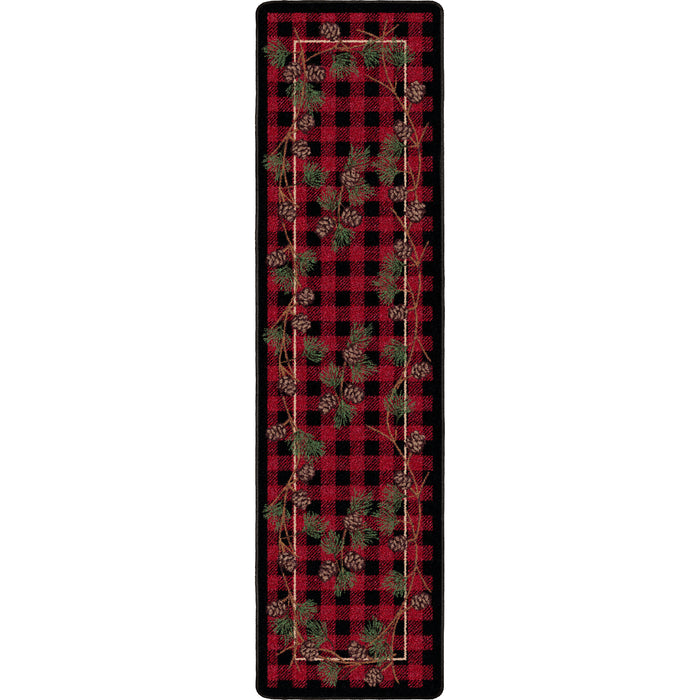 Image of an area rug, Wooded Pines - Red