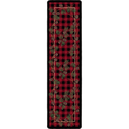 Image of an area rug, Wooded Pines - Red